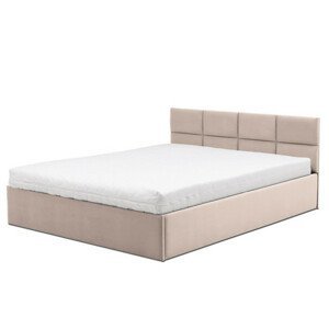 Čalouněná postel MONOS s matrací rozměr 160x200 cm Bílá eko-kůže Bonelová matrace