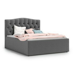 Čalouněná postel RIVA 140x200 cm Tmavě šedá