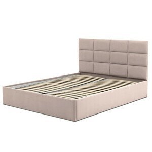 Čalouněná postel TORES bez matrace rozměr 160x200 cm Bílá eko-kůže Bonelová matrace