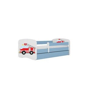 Dětská postel bez úložného prostoru Babydream 80x180 cm - auto Bílá + modrá Pěnová matrace