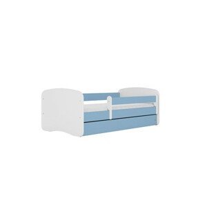 Dětská postel bez úložného prostoru Babydream 70x140 cm Bílá + modrá Pěnová matrace