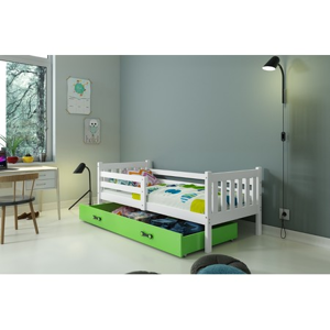 Dětská postel CARINO 190x80 cm Bílá Zelená