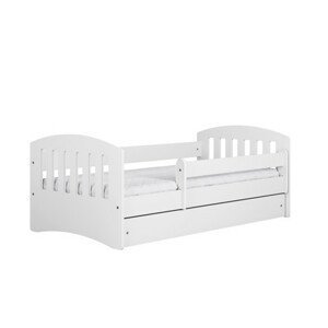 Dětská postel s úložným prostorem Classic 80x140 cm Pěnová matrace Bílá