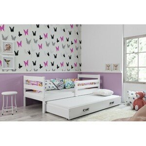Dětská postel s výsuvnou postelí ERYK 190x80 cm Bílá Bílá