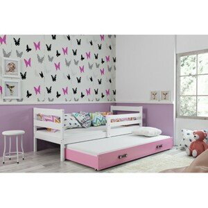 Dětská postel s výsuvnou postelí ERYK 190x80 cm Ružové Bílá