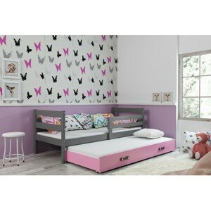 Dětská postel s výsuvnou postelí ERYK 200x90 cm Ružové Šedá