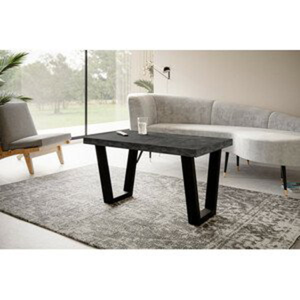Konferenční stolek LOFT TRAPEZ 100x60 cm Bílá Dub craft