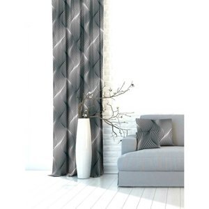 Závěs dekorační nebo látka, OXY Waves, šedý, 150 cm 150 cm