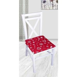 Forbyt, Sedák na židli, Vánoční srdce, červené, 40 x 40 cm