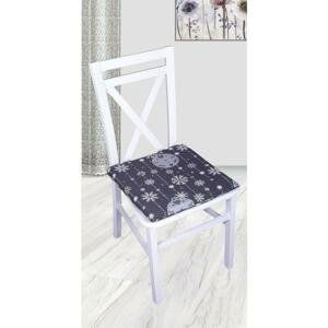 Forbyt, Sedák na židli, Vločka a baňka, šedá, 40 x 40 cm