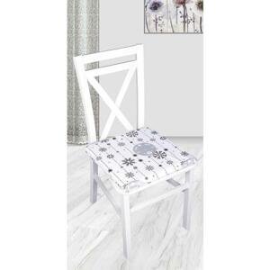 Forbyt, Sedák na židli, Vločka a baňka, bíločerná, 40 x 40 cm