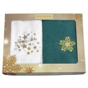 Dárkové balení 2 ks froté ručníků, Zelená hvězda, 50 x 100 cm