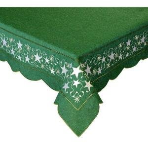 Forbyt, Vánoční ubrus, Stříbrná hvězda, zelený 40 x 110 cm