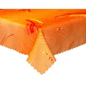 Forbyt, Ubrus s nešpinivou úpravou Vějíř, oranžovožlutý pr.120 cm