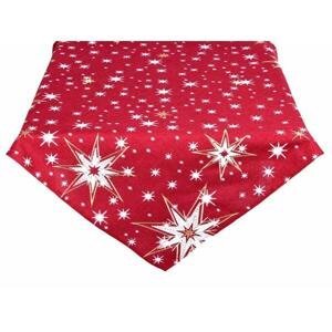 Ubrus Vánoční, Zářivé hvězdy, červený 85 x 85 cm