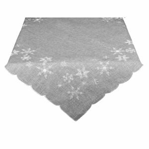Ubrus Vánoční, Sněhové vločky, šedý 30 x 45 cm