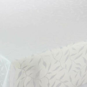 Ubrus s nešpínivou úpravou, Listky, bílý 120 x 140cm