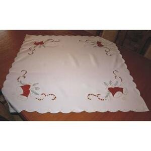 Forbyt , Ubrus vánoční Zvonky, bílý, čtverec, obdélník 50 x 100 cm
