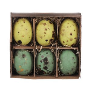 Velikonoční dekorace Pravá vajíčka, 6 ks, zelené