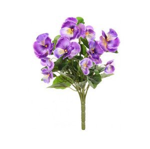 Umělá kytice Maceška 30 cm, fialová