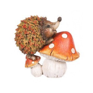 Podzimní dekorace Ježek s houbami