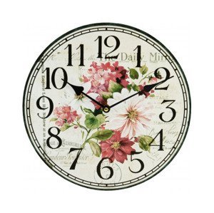 Nástenné hodiny Květiny 30 cm, MDF