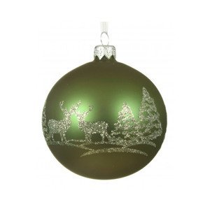 Vánoční ozdoba Zelený les, koule 8 cm