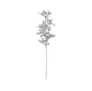 Umělá květina Vánoční cesmína 44 cm, stříbrná