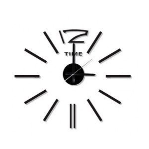 Nástěnné nalepovací hodiny 60 cm, černé
