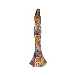 Dekorační soška Žena v barevných šatech, 36 cm