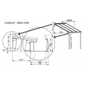 Hliníková pergola 400 cm antracit / polykarbonát Dekorhome 250 cm,Hliníková pergola 400 cm antracit / polykarbonát Dekorhome 250 cm