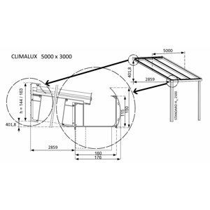 Hliníková pergola 500 cm antracit / polykarbonát Dekorhome 300 cm,Hliníková pergola 500 cm antracit / polykarbonát Dekorhome 300 cm