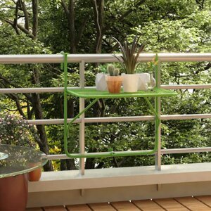 Závěsný balkónový stolek Dekorhome Zelená,Závěsný balkónový stolek Dekorhome Zelená