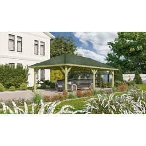 Dřevěný přístřešek / carport 431 x 778 cm Dekorhome,Dřevěný přístřešek / carport 431 x 778 cm Dekorhome