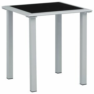 Zahradní stolek černá / stříbrná Dekorhome,Zahradní stolek černá / stříbrná Dekorhome