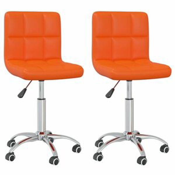 Otočná jídelní židle 2 ks umělá kůže / chrom Dekorhome Oranžová,Otočná jídelní židle 2 ks umělá kůže / chrom Dekorhome Oranžová