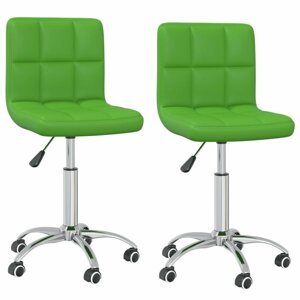 Otočná jídelní židle 2 ks umělá kůže / chrom Dekorhome Zelená,Otočná jídelní židle 2 ks umělá kůže / chrom Dekorhome Zelená