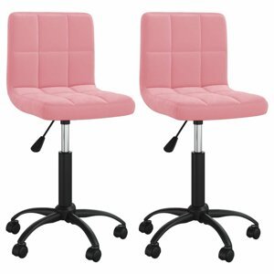 Otočná jídelní židle 2 ks samet / kov Dekorhome Růžová,Otočná jídelní židle 2 ks samet / kov Dekorhome Růžová
