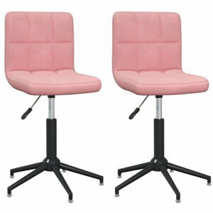 Otočná jídelní židle 2 ks samet / kov Dekorhome Růžová,Otočná jídelní židle 2 ks samet / kov Dekorhome Růžová