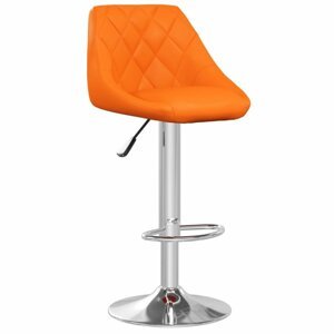 Barová židle 2 ks umělá kůže / chrom Dekorhome Oranžová,Barová židle 2 ks umělá kůže / chrom Dekorhome Oranžová
