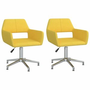 Jídelní židle otočná 2 ks látka Dekorhome Žlutá,Jídelní židle otočná 2 ks látka Dekorhome Žlutá