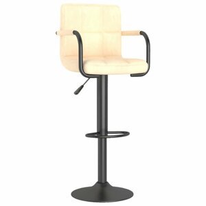 Barová židle samet / kov Dekorhome Krémová,Barová židle samet / kov Dekorhome Krémová