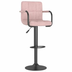 Barová židle samet / kov Dekorhome Růžová,Barová židle samet / kov Dekorhome Růžová
