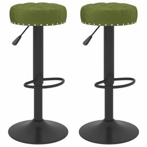 Barové stoličky 2 ks samet / kov Dekorhome Světle zelená,Barové stoličky 2 ks samet / kov Dekorhome Světle zelená