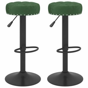 Barové stoličky 2 ks samet / kov Dekorhome Tmavě zelená,Barové stoličky 2 ks samet / kov Dekorhome Tmavě zelená