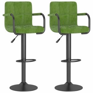 Barová židle 2 ks samet / kov Dekorhome Světle zelená,Barová židle 2 ks samet / kov Dekorhome Světle zelená