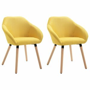 Jídelní židle 2 ks látka / dřevo Dekorhome Žlutá,Jídelní židle 2 ks látka / dřevo Dekorhome Žlutá