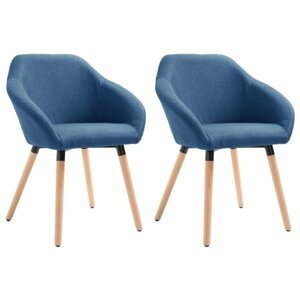 Jídelní židle 2 ks látka / dřevo Dekorhome Modrá,Jídelní židle 2 ks látka / dřevo Dekorhome Modrá