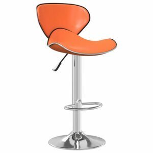 Barová židle umělá kůže / chrom Dekorhome Oranžová,Barová židle umělá kůže / chrom Dekorhome Oranžová