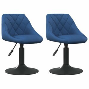 Otočná jídelní židle 2 ks samet / kov Dekorhome Modrá,Otočná jídelní židle 2 ks samet / kov Dekorhome Modrá